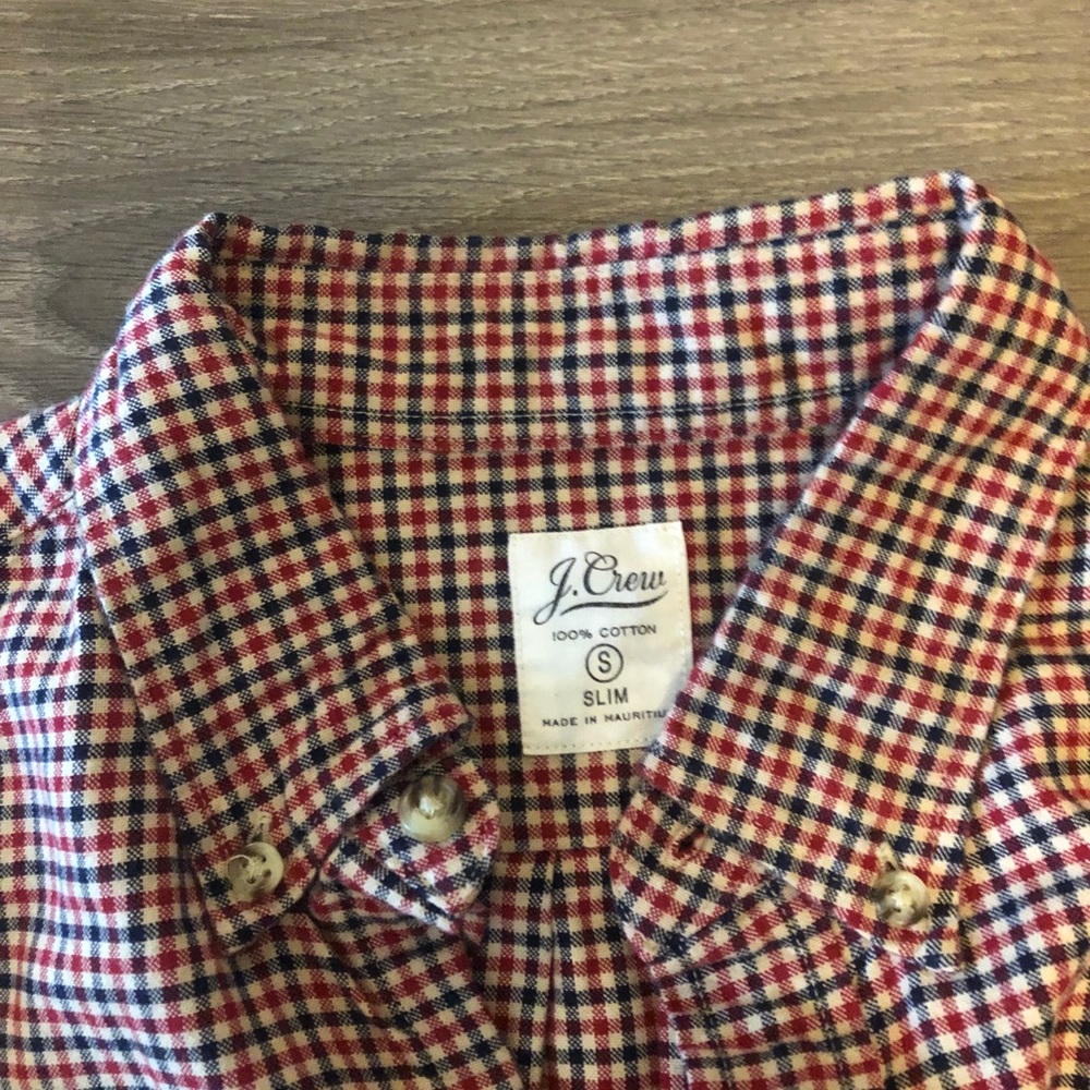 J.Crew Tattersall Oxford Shirt. Size Small Slim. - Picture 4 of 5